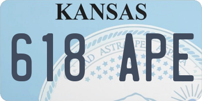 KS license plate 618APE