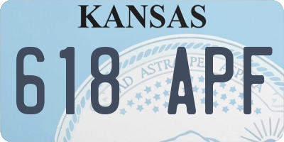 KS license plate 618APF