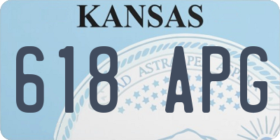 KS license plate 618APG