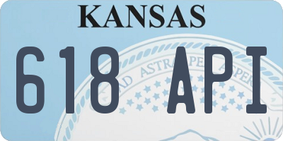 KS license plate 618API