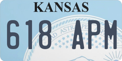 KS license plate 618APM
