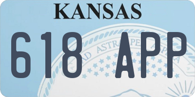 KS license plate 618APP