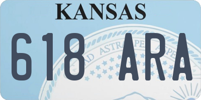 KS license plate 618ARA