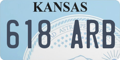 KS license plate 618ARB