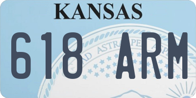 KS license plate 618ARM