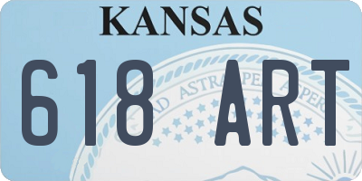 KS license plate 618ART