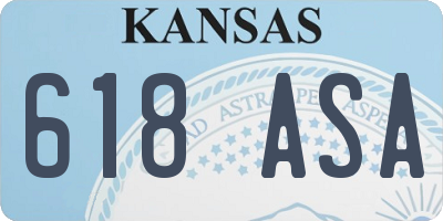 KS license plate 618ASA