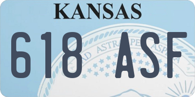 KS license plate 618ASF
