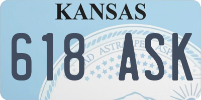 KS license plate 618ASK