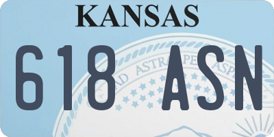 KS license plate 618ASN