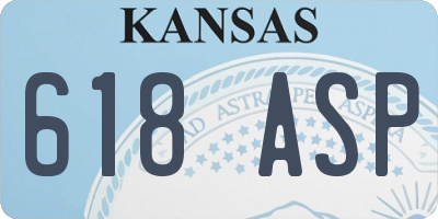 KS license plate 618ASP