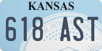 KS license plate 618AST