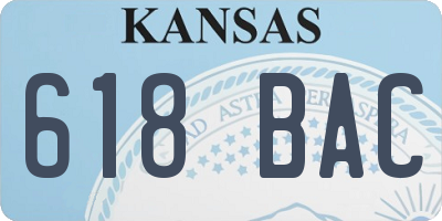 KS license plate 618BAC