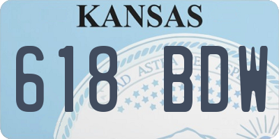 KS license plate 618BDW