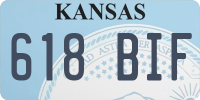 KS license plate 618BIF