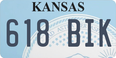 KS license plate 618BIK