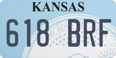 KS license plate 618BRF