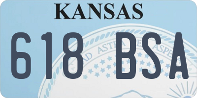 KS license plate 618BSA