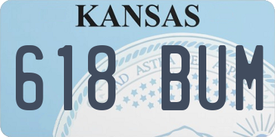 KS license plate 618BUM