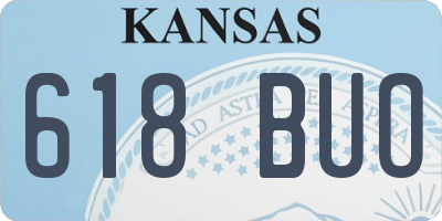 KS license plate 618BUO