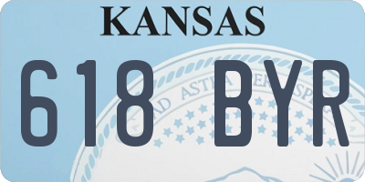 KS license plate 618BYR