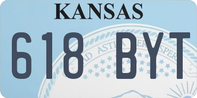 KS license plate 618BYT