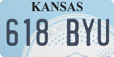 KS license plate 618BYU