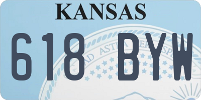 KS license plate 618BYW