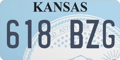 KS license plate 618BZG
