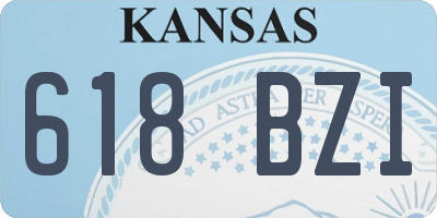 KS license plate 618BZI