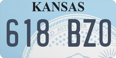 KS license plate 618BZO