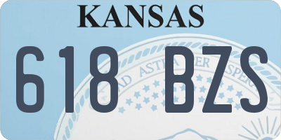 KS license plate 618BZS