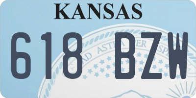 KS license plate 618BZW