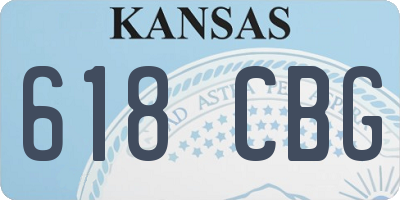 KS license plate 618CBG