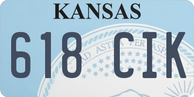 KS license plate 618CIK