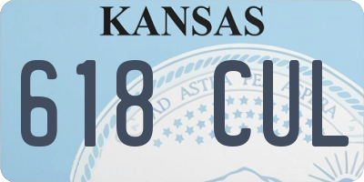 KS license plate 618CUL