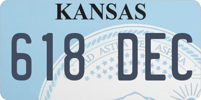 KS license plate 618DEC