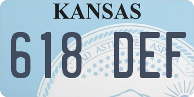KS license plate 618DEF
