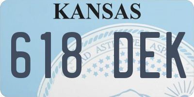 KS license plate 618DEK