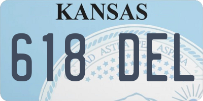 KS license plate 618DEL