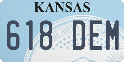KS license plate 618DEM