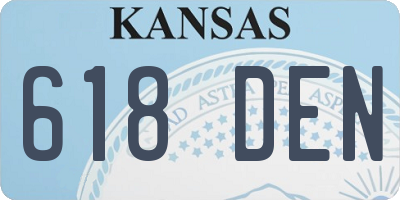 KS license plate 618DEN