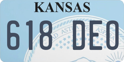 KS license plate 618DEO