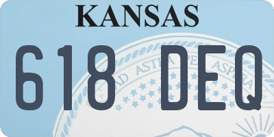 KS license plate 618DEQ