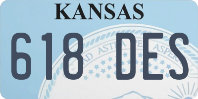 KS license plate 618DES