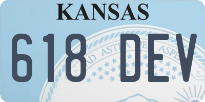 KS license plate 618DEV