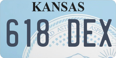 KS license plate 618DEX