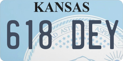 KS license plate 618DEY