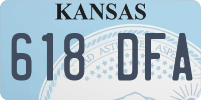 KS license plate 618DFA