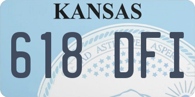 KS license plate 618DFI